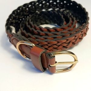 Y2K Men's Brown Faux Leather Woven belt .75" Belt size 14